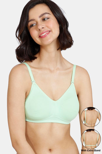 Buy Zivame Beautiful Basics Double Layered Non Wired Full Coverage Backless Bra - Green Ash